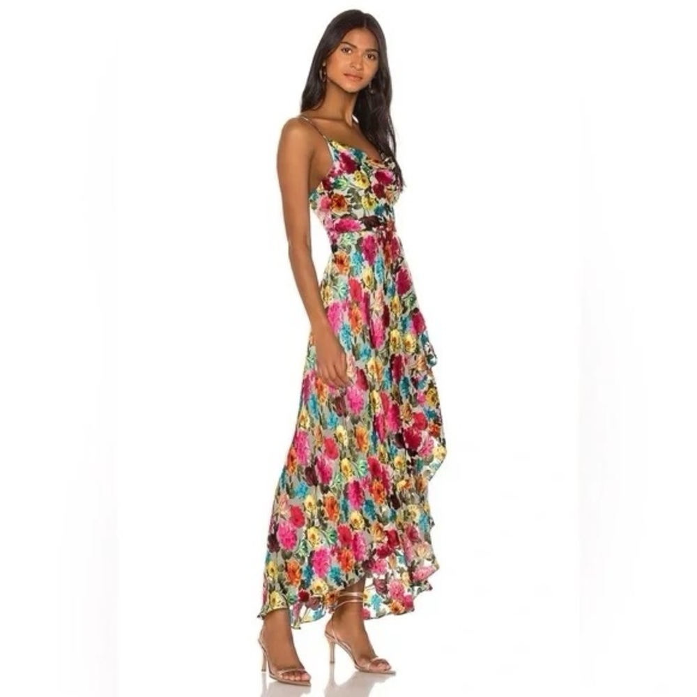Alice + Olivia Christina high low floral maxi dress